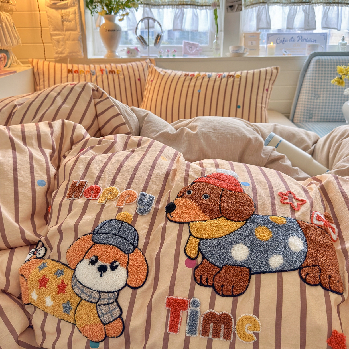 91家纺网 家纺一手货源 找家纺 王朝国际 2026爆款棉纱毛巾绣四件套 星际汪