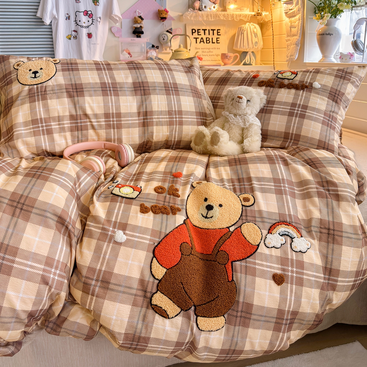 91家纺网 家纺一手货源 找家纺 王朝国际 2026爆款棉纱毛巾绣四件套 熊宝