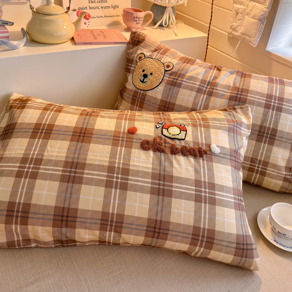 91家纺网 家纺一手货源 找家纺 王朝国际 2026爆款棉纱毛巾绣四件套 熊宝