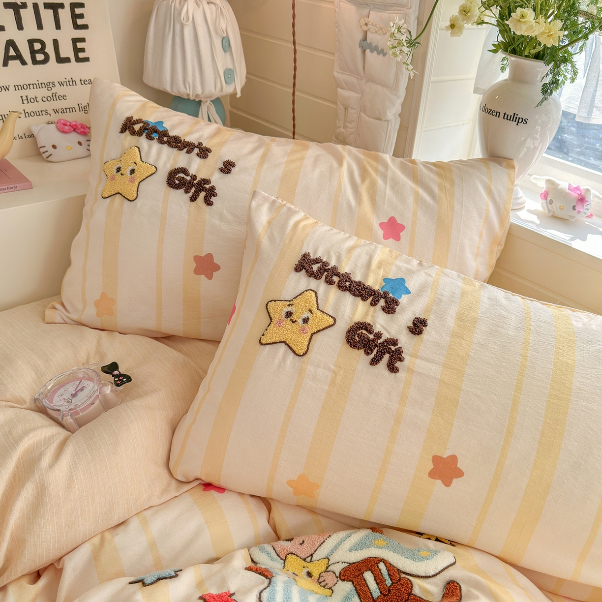 91家纺网 家纺一手货源 找家纺 王朝国际 2026爆款棉纱毛巾绣四件套 音乐仔