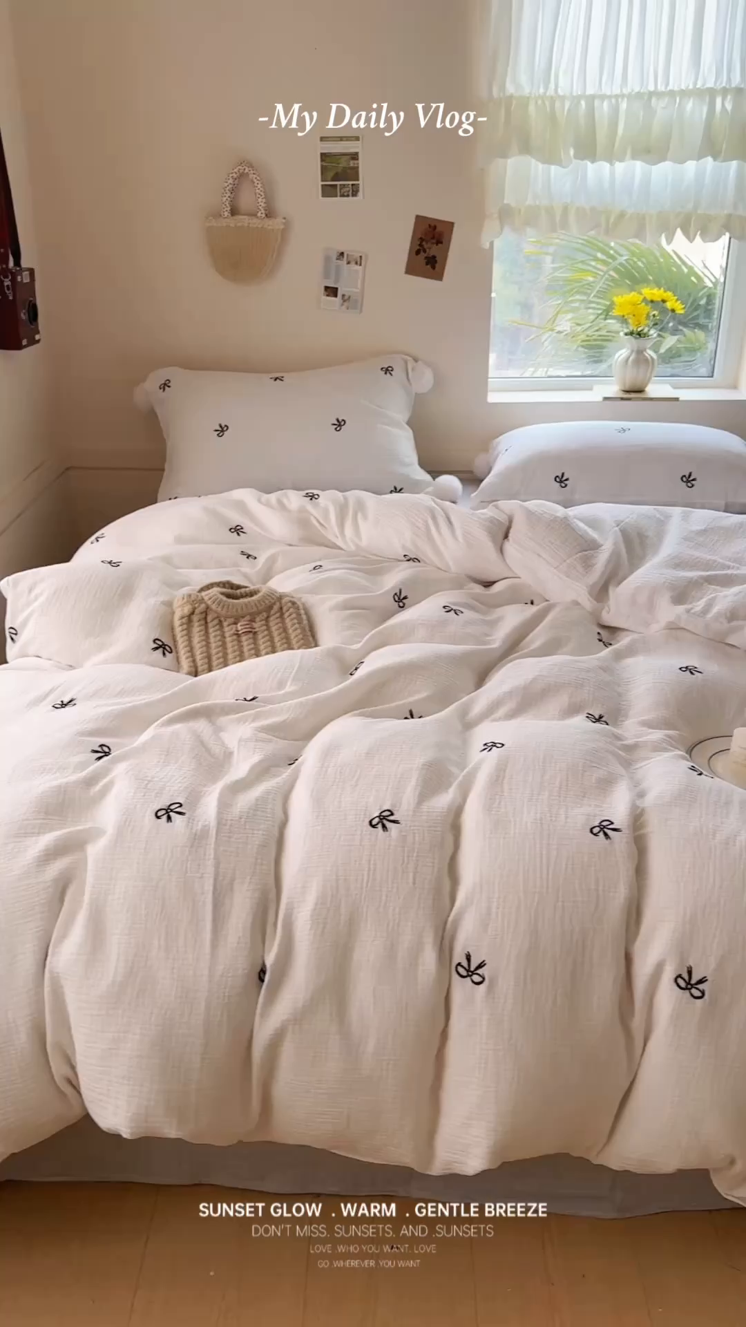 91家纺网 家纺一手货源 找家纺 木楌家居 2026年新款全棉纯棉皱皱纱四件套-云朵蝴蝶结系列 云朵蝴蝶结-雾夜黑