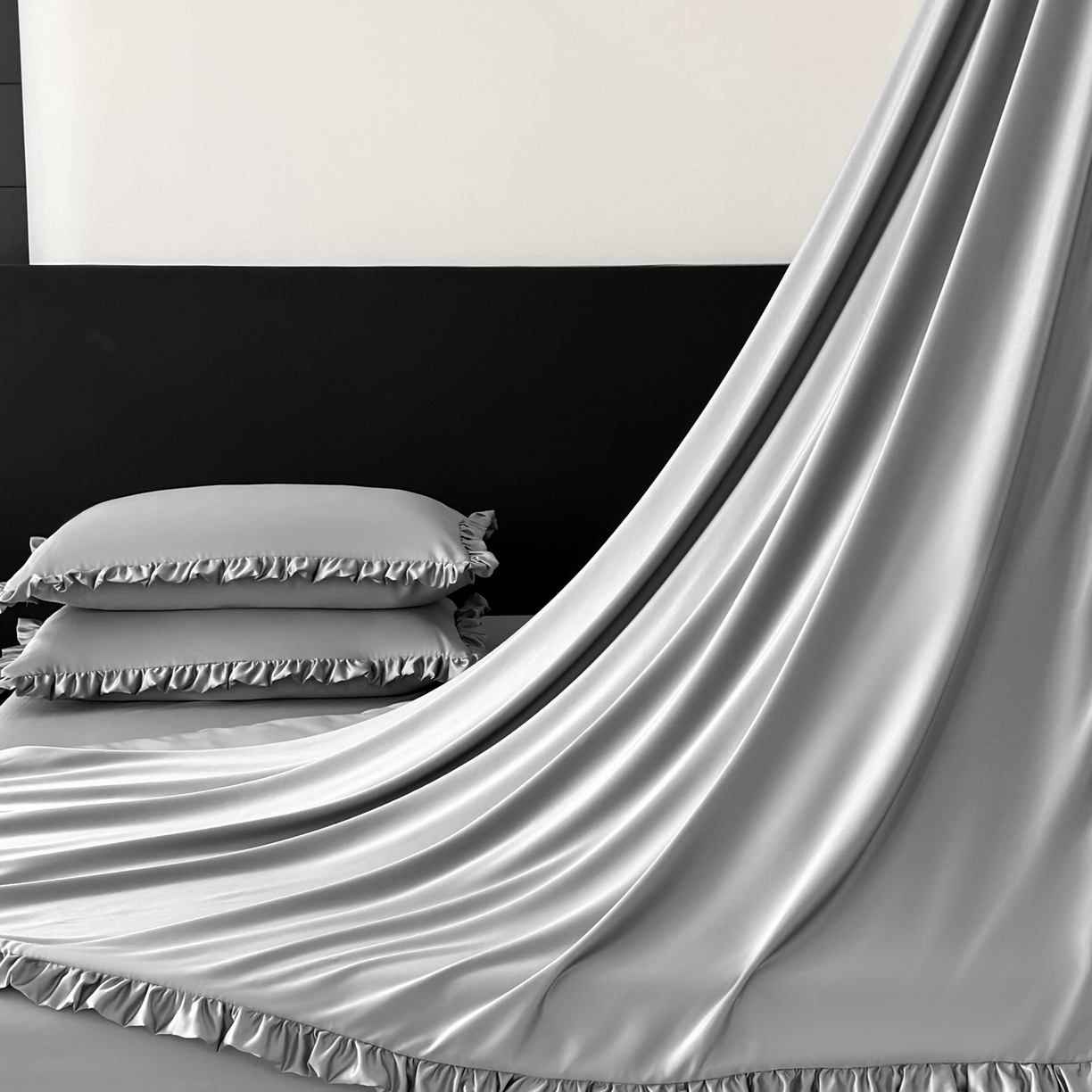 91家纺网 家纺一手货源 找家纺 （总）乐卧家居 2026新款哑光仿真丝高级感卧室时尚四件套-比弗利系列