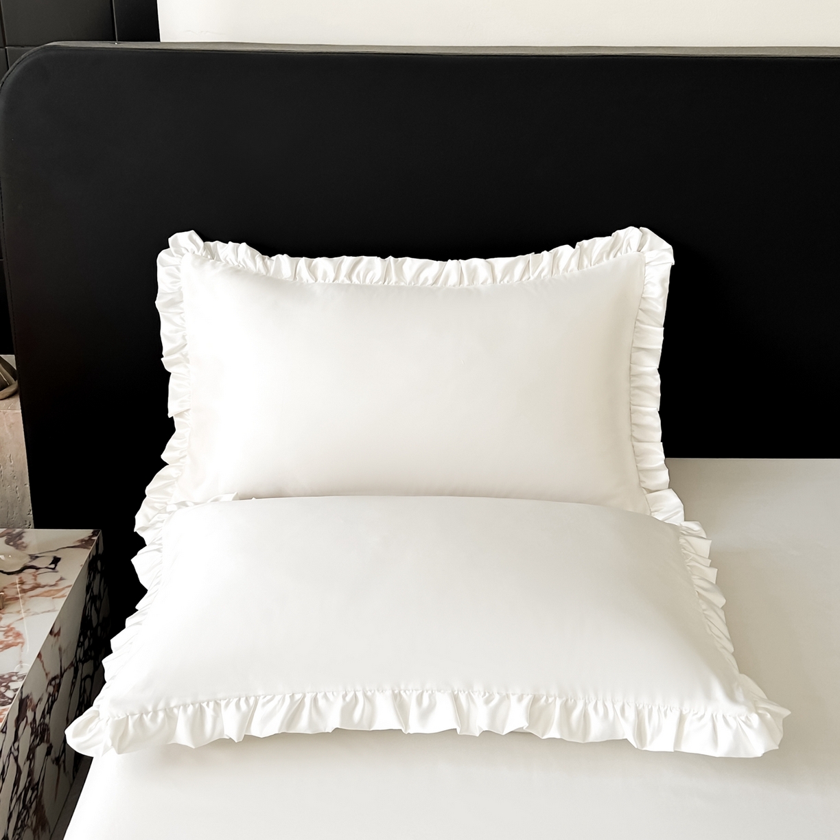 91家纺网 家纺一手货源 找家纺 乐卧家居 2026新款哑光仿真丝高级感卧室时尚四件套-比弗利系列 比弗利-月光白