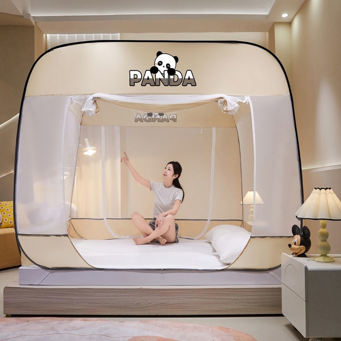 91家纺网 家纺一手货源 找家纺 （总）海虹 2026新款海虹防尘大顶免安装无荧光双丝帐纱防摔蚊帐