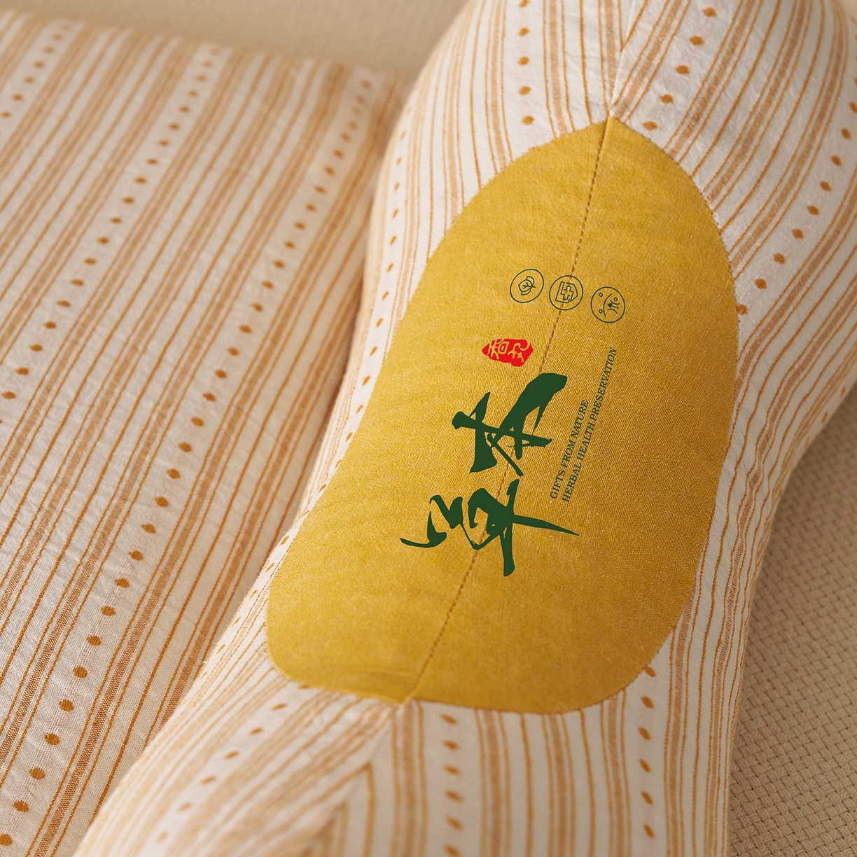 91家纺网 家纺一手货源 找家纺 乐可 2026新款彩条牵引组合枕荞麦枕香丸枕枕头枕芯 彩条牵引组合枕-香丸款-黄