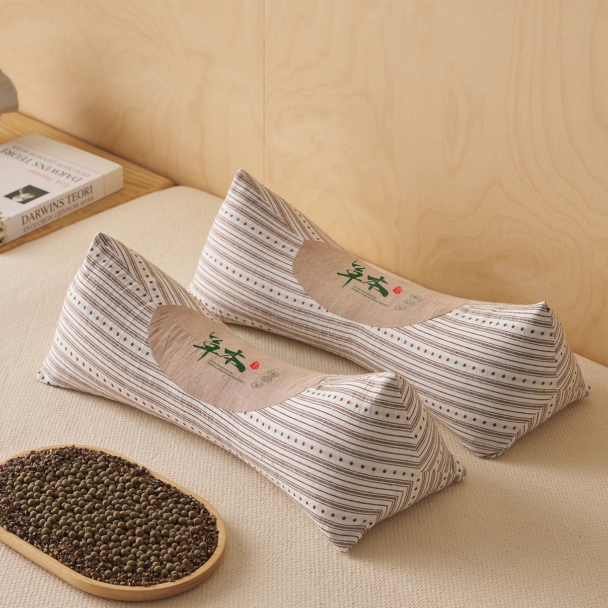 91家纺网 家纺一手货源 找家纺 （总）乐可 2026新款彩条三角枕荞麦枕香丸枕枕头枕芯