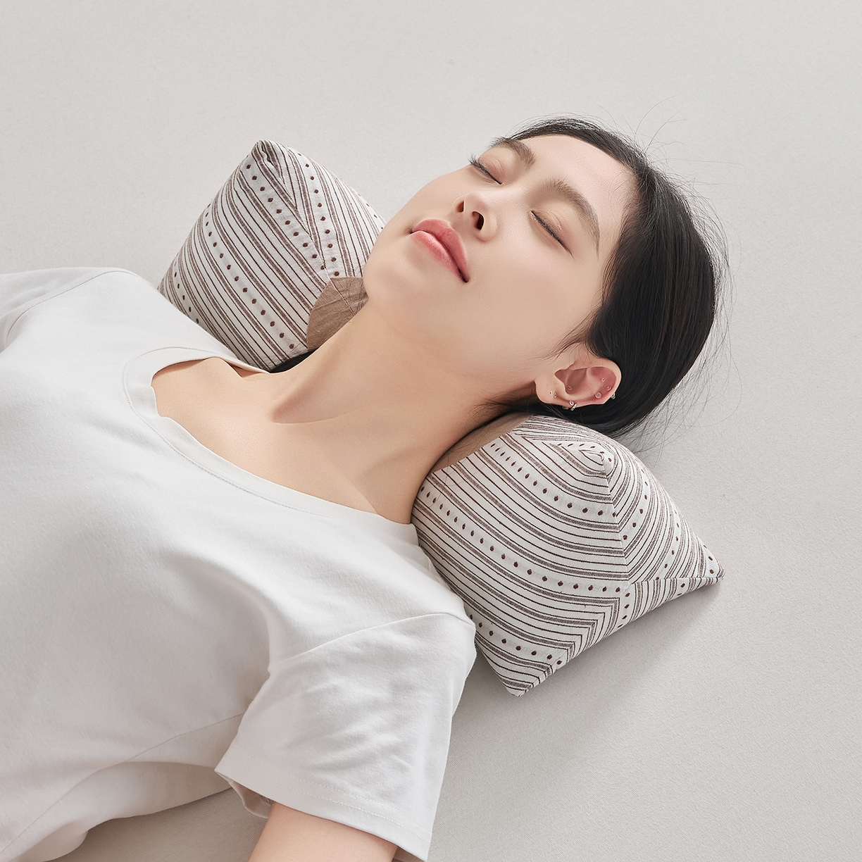 乐可 2026新款彩条三角枕荞麦枕香丸枕枕头枕芯 彩条三角枕-香丸款-棕