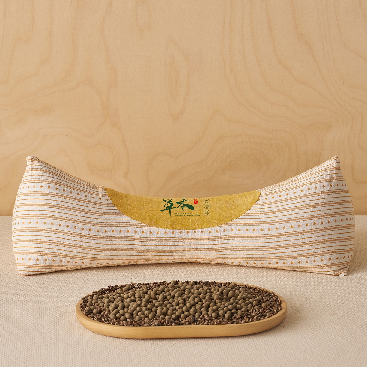 91家纺网 家纺一手货源 找家纺 乐可 2026新款彩条三角枕荞麦枕香丸枕枕头枕芯 彩条三角枕-香丸款-黄