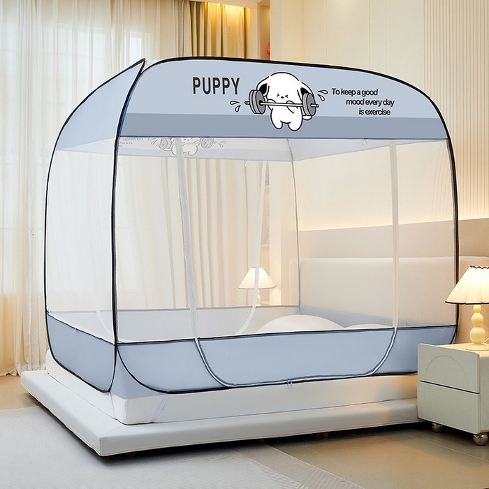 91家纺网 家纺一手货源 找家纺 （总）海虹 2026新款海虹防尘大顶免安装无荧光双丝帐纱防摔蚊帐