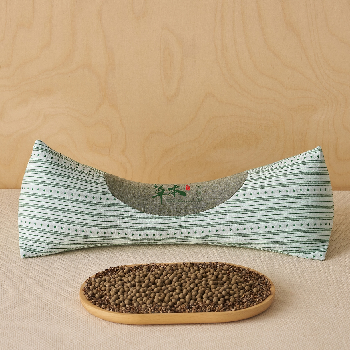 91家纺网 家纺一手货源 找家纺 乐可 2026新款彩条三角枕荞麦枕香丸枕枕头枕芯 彩条三角枕-荞麦款-绿