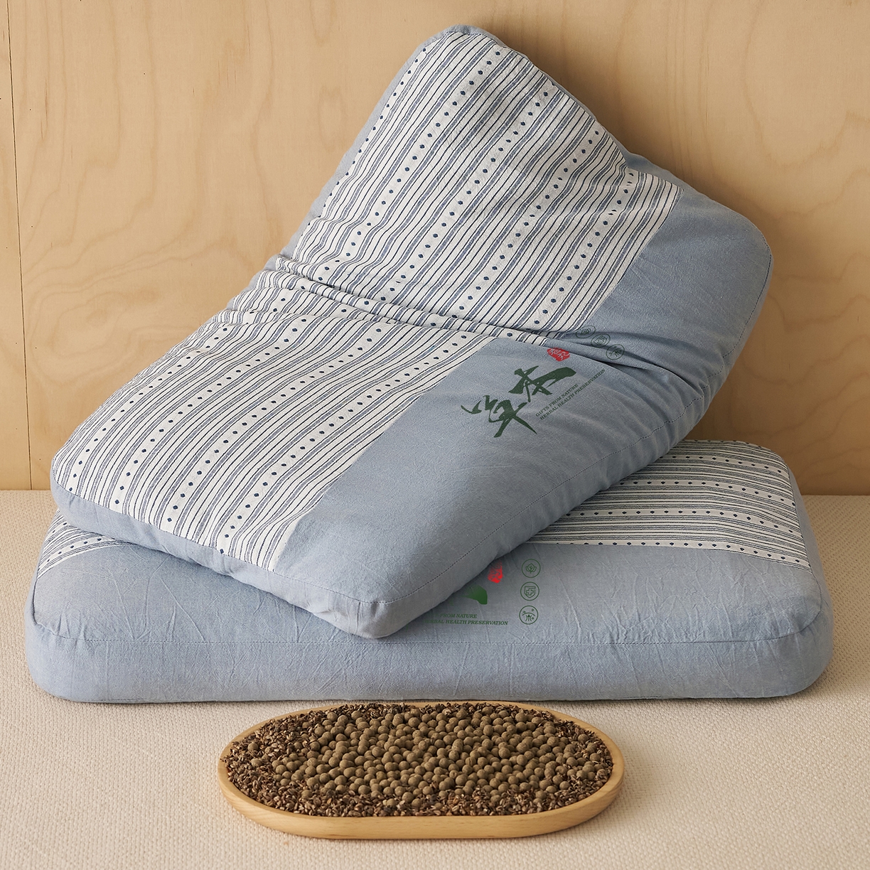 91家纺网 家纺一手货源 找家纺 （总）乐可 2026新款彩条双拼枕荞麦枕香丸枕枕头枕芯