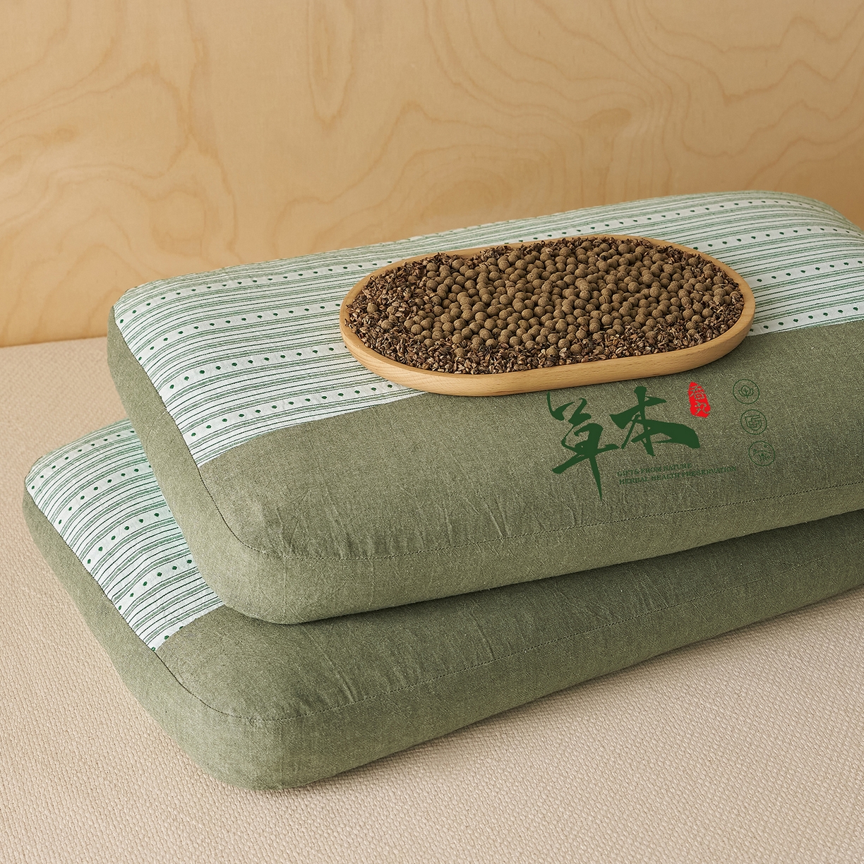 91家纺网 家纺一手货源 找家纺 （总）乐可 2026新款彩条双拼枕荞麦枕香丸枕枕头枕芯