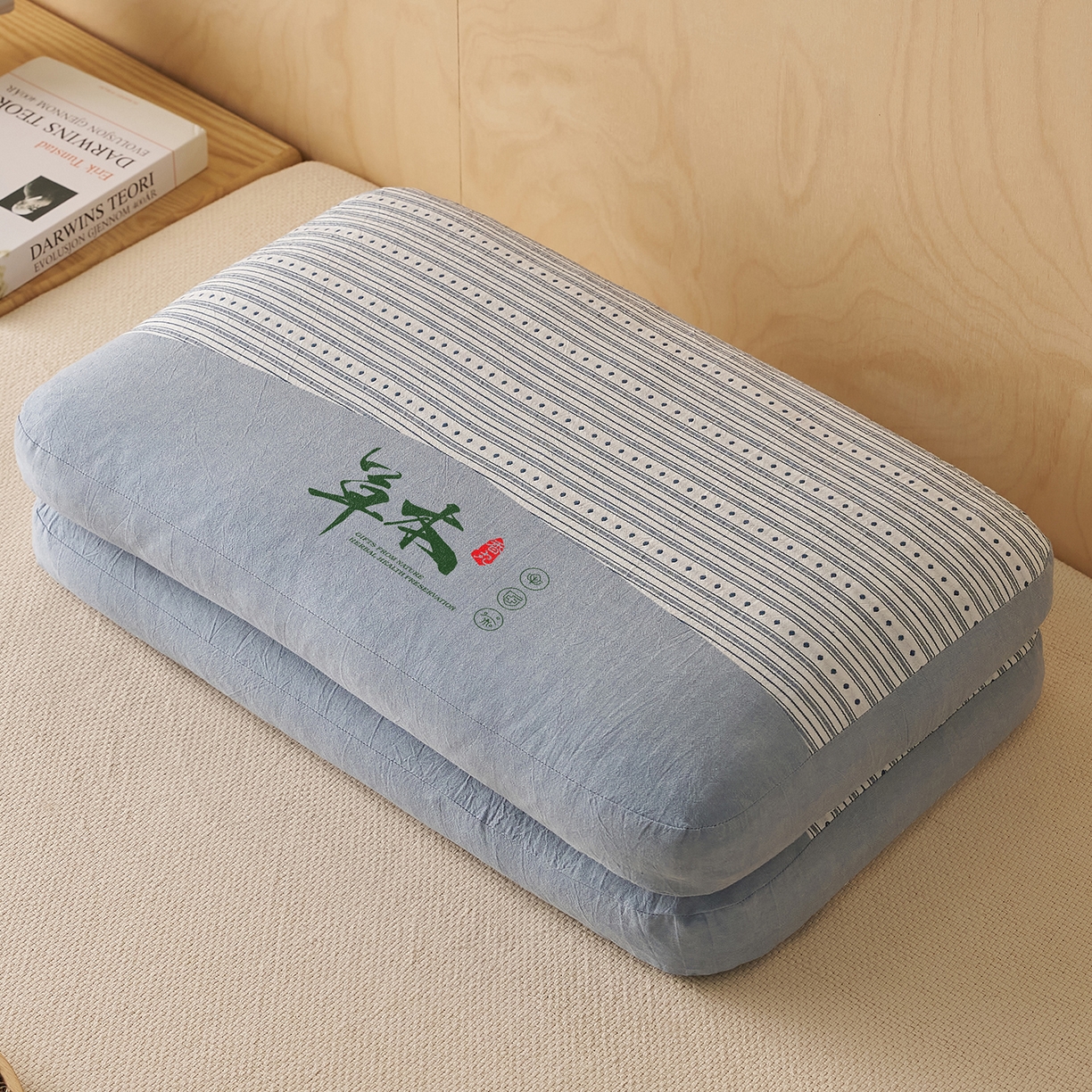 91家纺网 家纺一手货源 找家纺 （总）乐可 2026新款彩条双拼枕荞麦枕香丸枕枕头枕芯