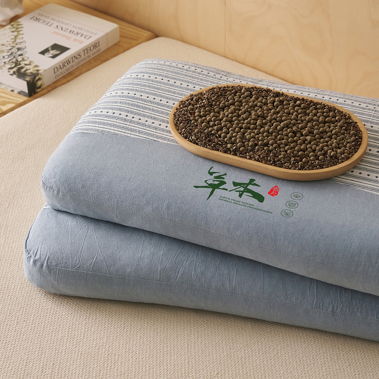 91家纺网 家纺一手货源 找家纺 （总）乐可 2026新款彩条双拼枕荞麦枕香丸枕枕头枕芯