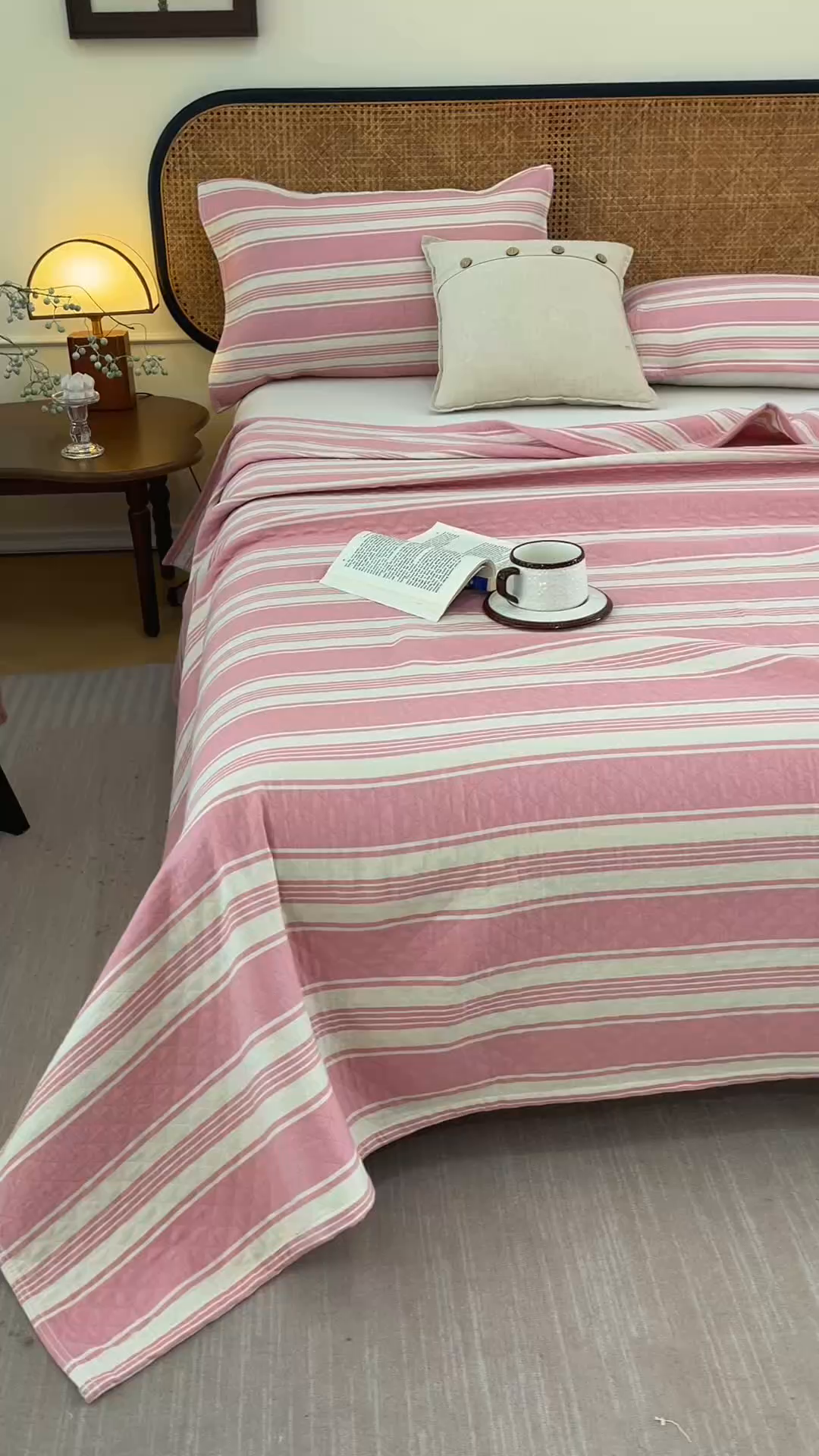 91家纺网 家纺一手货源 找家纺 （总）悦然毛巾被 2026新款条纹全棉纯棉色织三层纱毛巾被休闲盖毯毯子