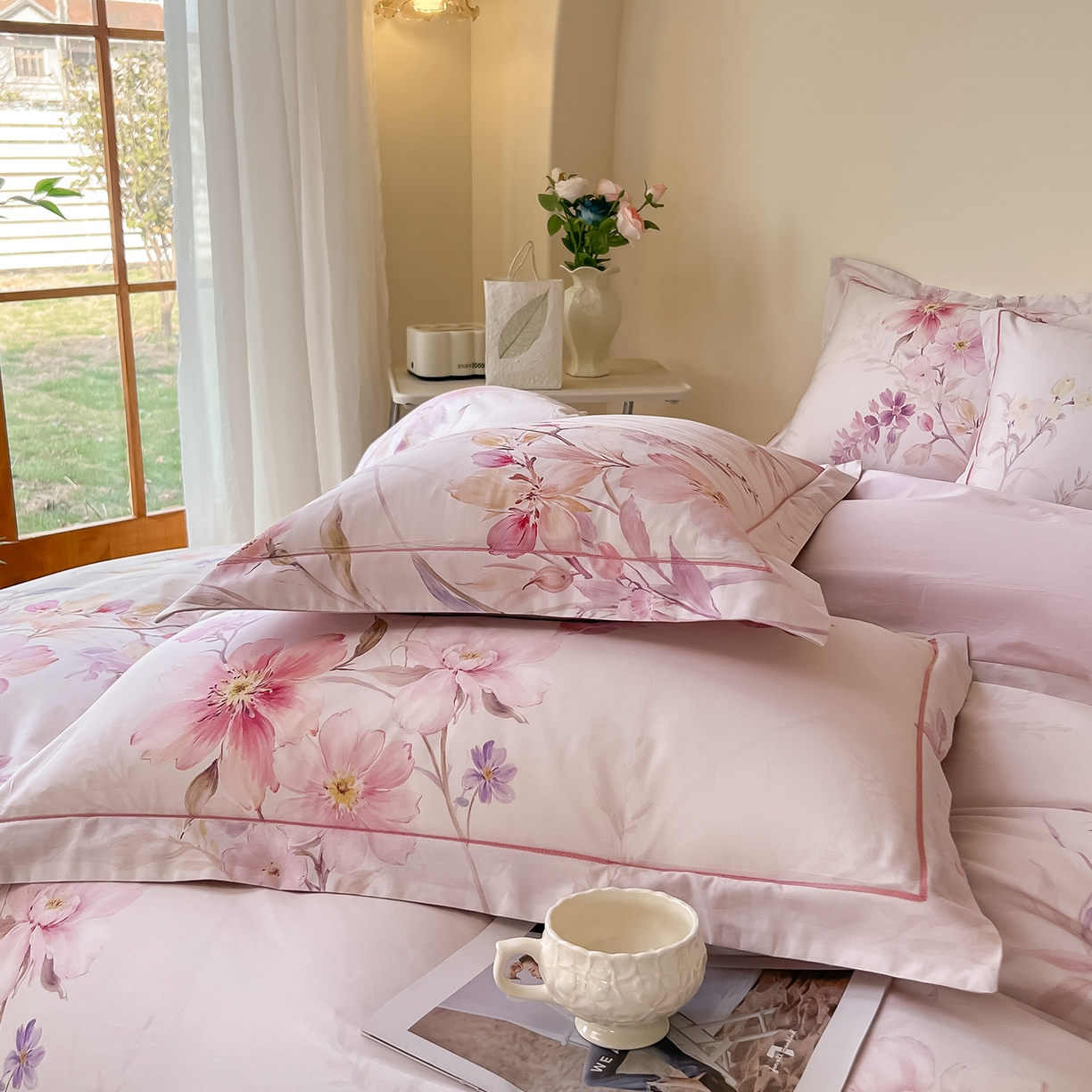 91家纺网 家纺一手货源 找家纺 （总）帛美家纺 2026新款小清新全棉纯棉印花四件套