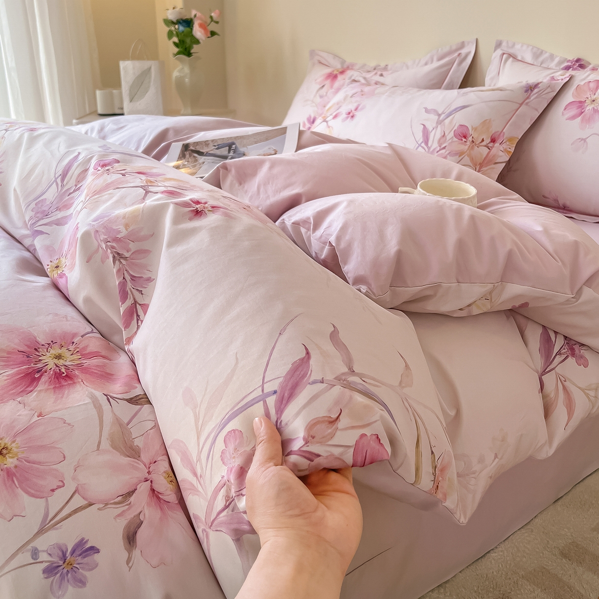 91家纺网 家纺一手货源 找家纺 （总）帛美家纺 2026新款小清新全棉纯棉印花四件套