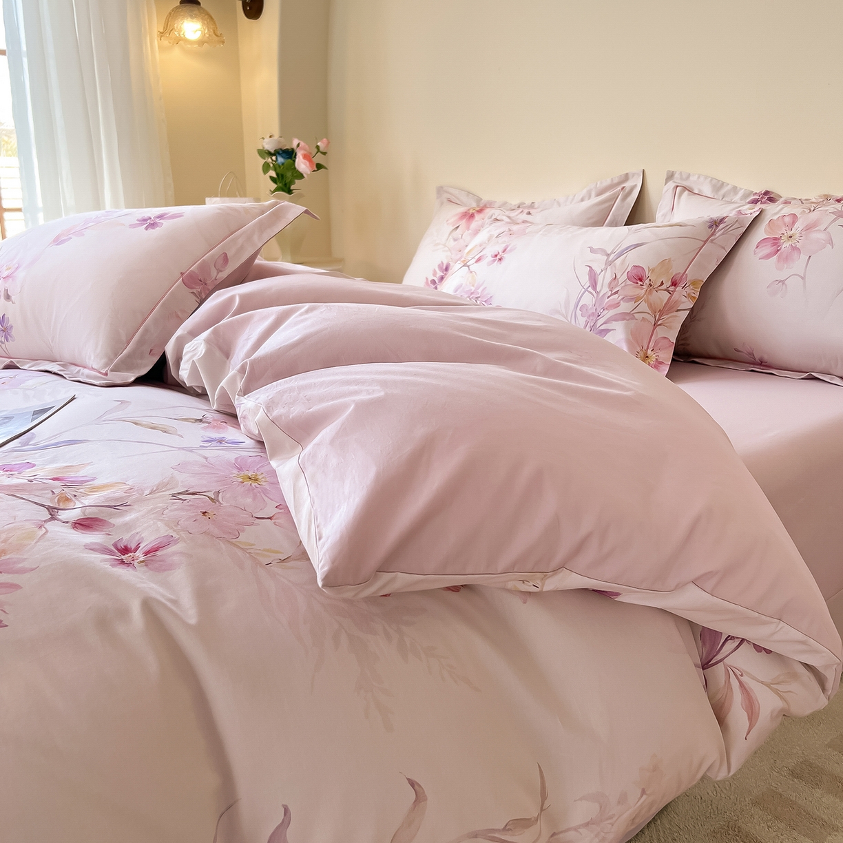 91家纺网 家纺一手货源 找家纺 （总）帛美家纺 2026新款小清新全棉纯棉印花四件套