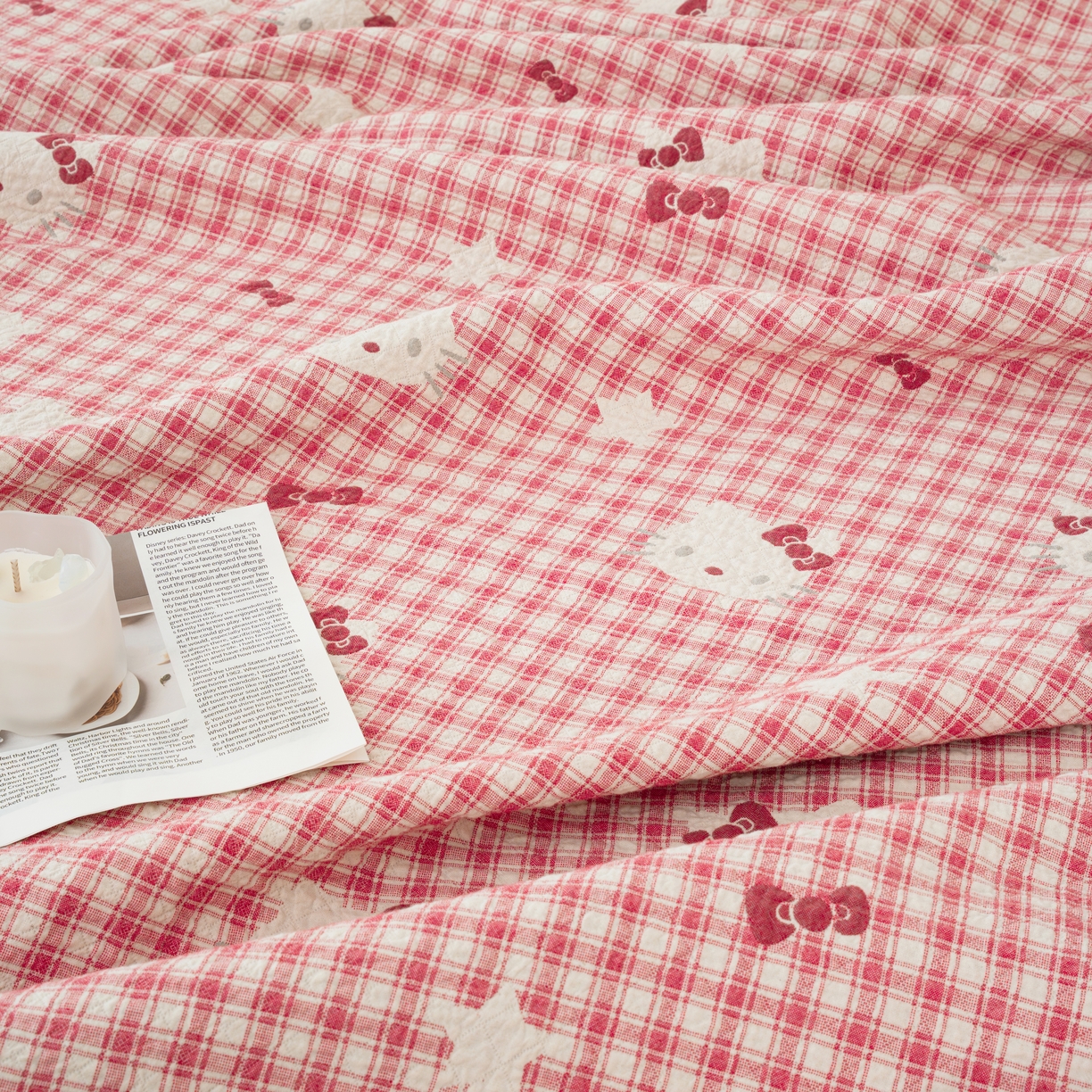 91家纺网 家纺一手货源 找家纺 （总）松色家居 2026新款全棉多层纱的全棉色织提花床盖