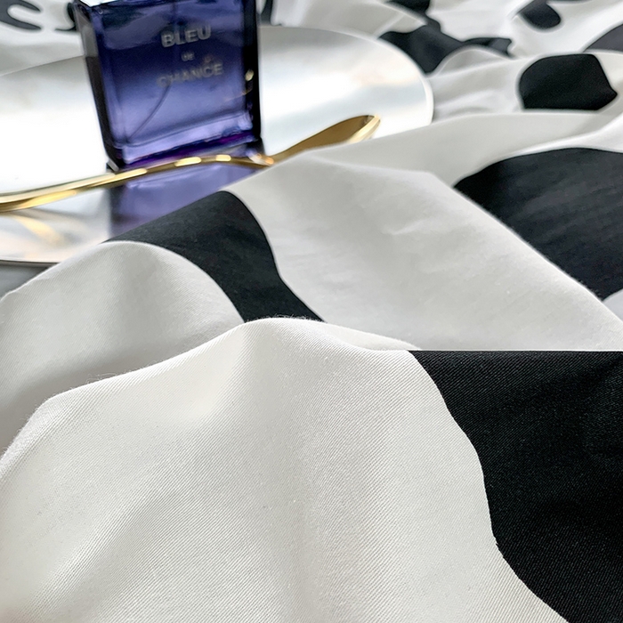 91家纺网 家纺一手货源 找家纺 朵希曼 2026新款全棉北欧黑白极简系列四件套 黑糖牛奶