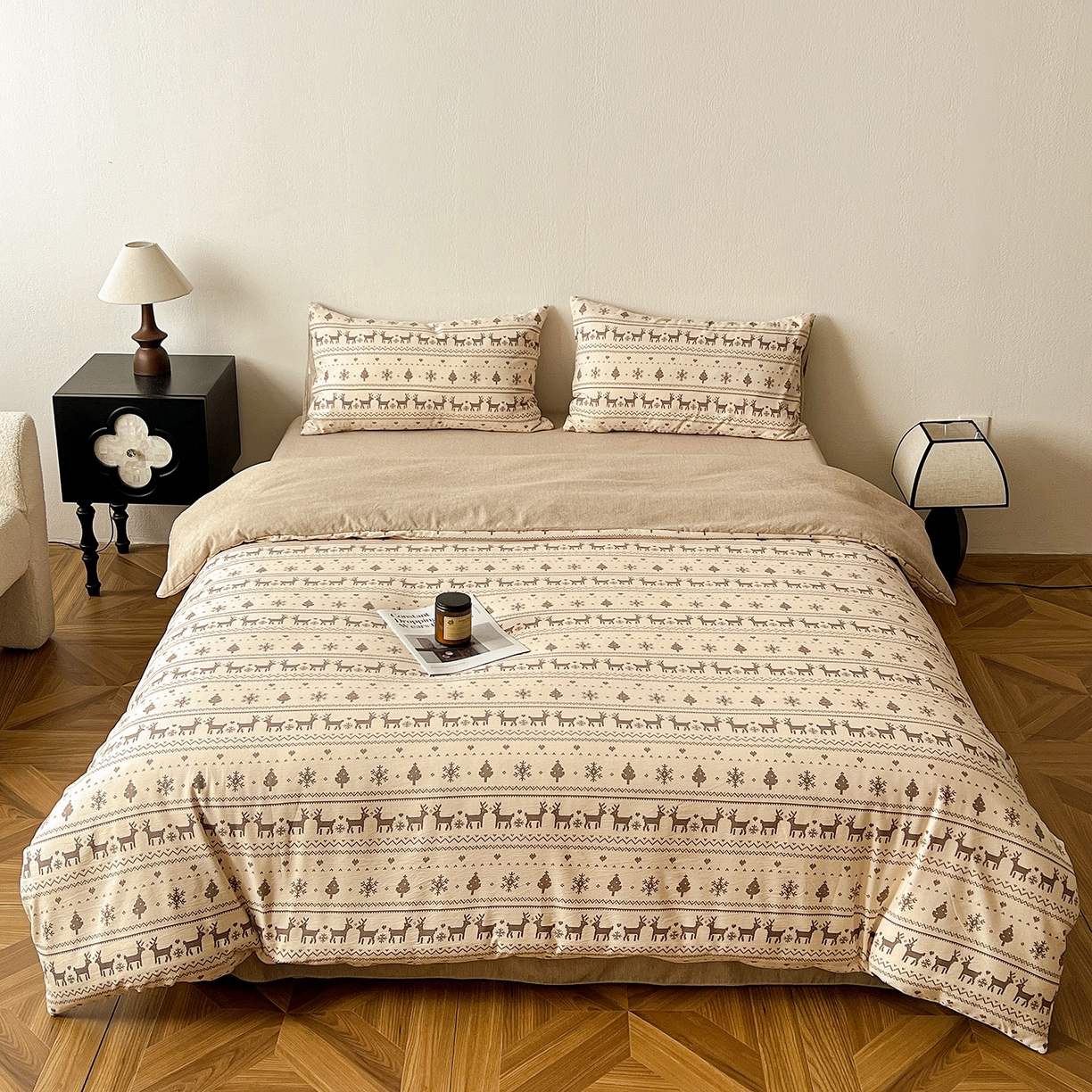 91家纺网 家纺一手货源 找家纺 （总）仟网汇 2026新款高克重加厚色织提花系列四件套小布袋包装