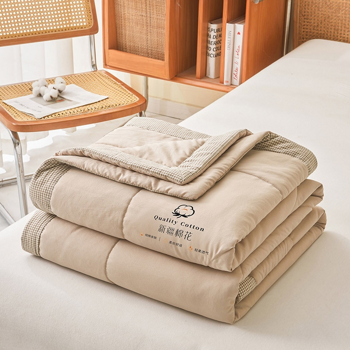 91家纺网 家纺一手货源 找家纺 魅图家纺 2026新款新疆棉花夏被被子被芯新疆棉 卡其【提供买家秀】