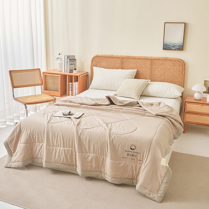 91家纺网 家纺一手货源 找家纺 魅图家纺 2026新款新疆棉花夏被被子被芯新疆棉 卡其【提供买家秀】