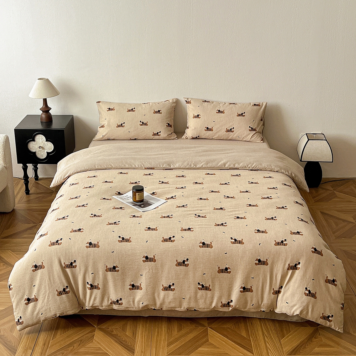 91家纺网 家纺一手货源 找家纺 （总）仟网汇 2026新款高克重加厚色织提花系列四件套小布袋包装