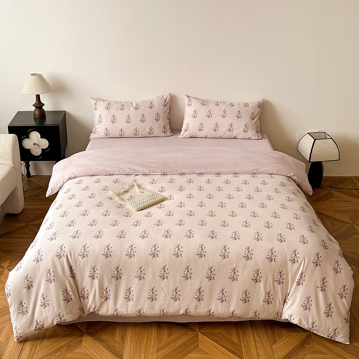 91家纺网 家纺一手货源 找家纺 （总）仟网汇 2026新款高克重加厚色织提花系列四件套小布袋包装