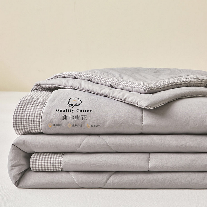 91家纺网 家纺一手货源 找家纺 魅图家纺 2026新款新疆棉花夏被被子被芯新疆棉 星灰【提供买家秀】