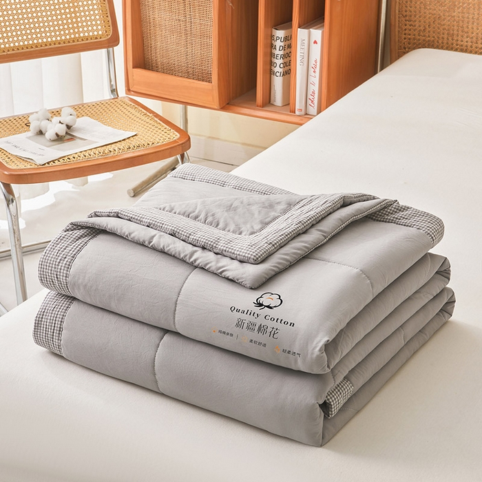 91家纺网 家纺一手货源 找家纺 魅图家纺 2026新款新疆棉花夏被被子被芯新疆棉 星灰【提供买家秀】