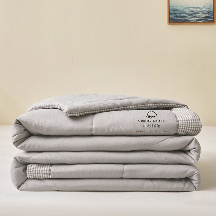 91家纺网 家纺一手货源 找家纺 魅图家纺 2026新款新疆棉花夏被被子被芯新疆棉 星灰【提供买家秀】
