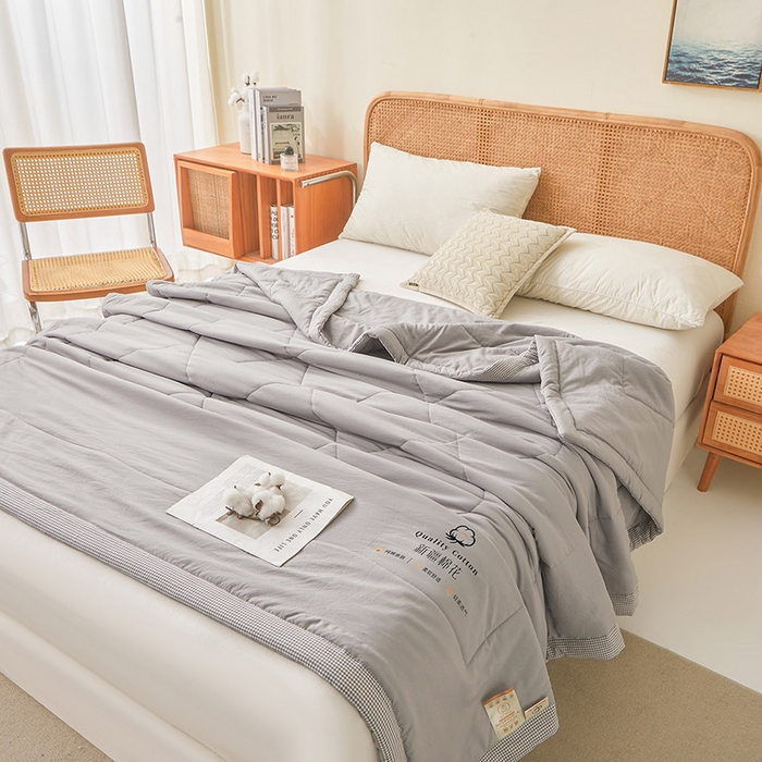 91家纺网 家纺一手货源 找家纺 魅图家纺 2026新款新疆棉花夏被被子被芯新疆棉 星灰【提供买家秀】