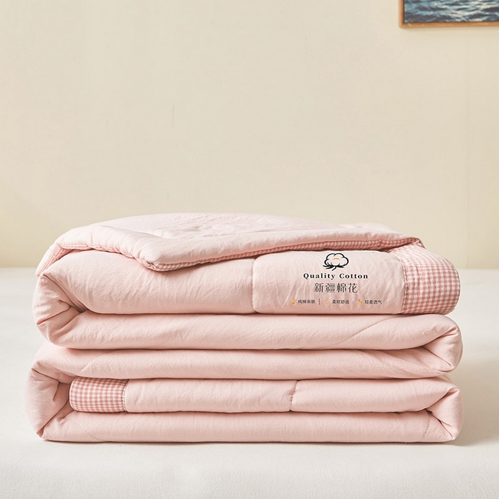 91家纺网 家纺一手货源 找家纺 魅图家纺 2026新款新疆棉花夏被被子被芯新疆棉 烟粉【提供买家秀】