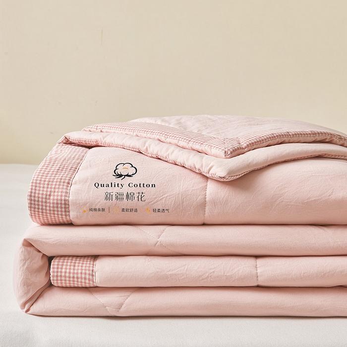 91家纺网 家纺一手货源 找家纺 魅图家纺 2026新款新疆棉花夏被被子被芯新疆棉 烟粉【提供买家秀】