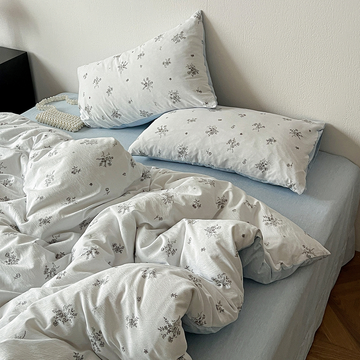 91家纺网 家纺一手货源 找家纺 仟网汇 2026新款高克重加厚色织提花系列四件套小布袋包装 花清梦