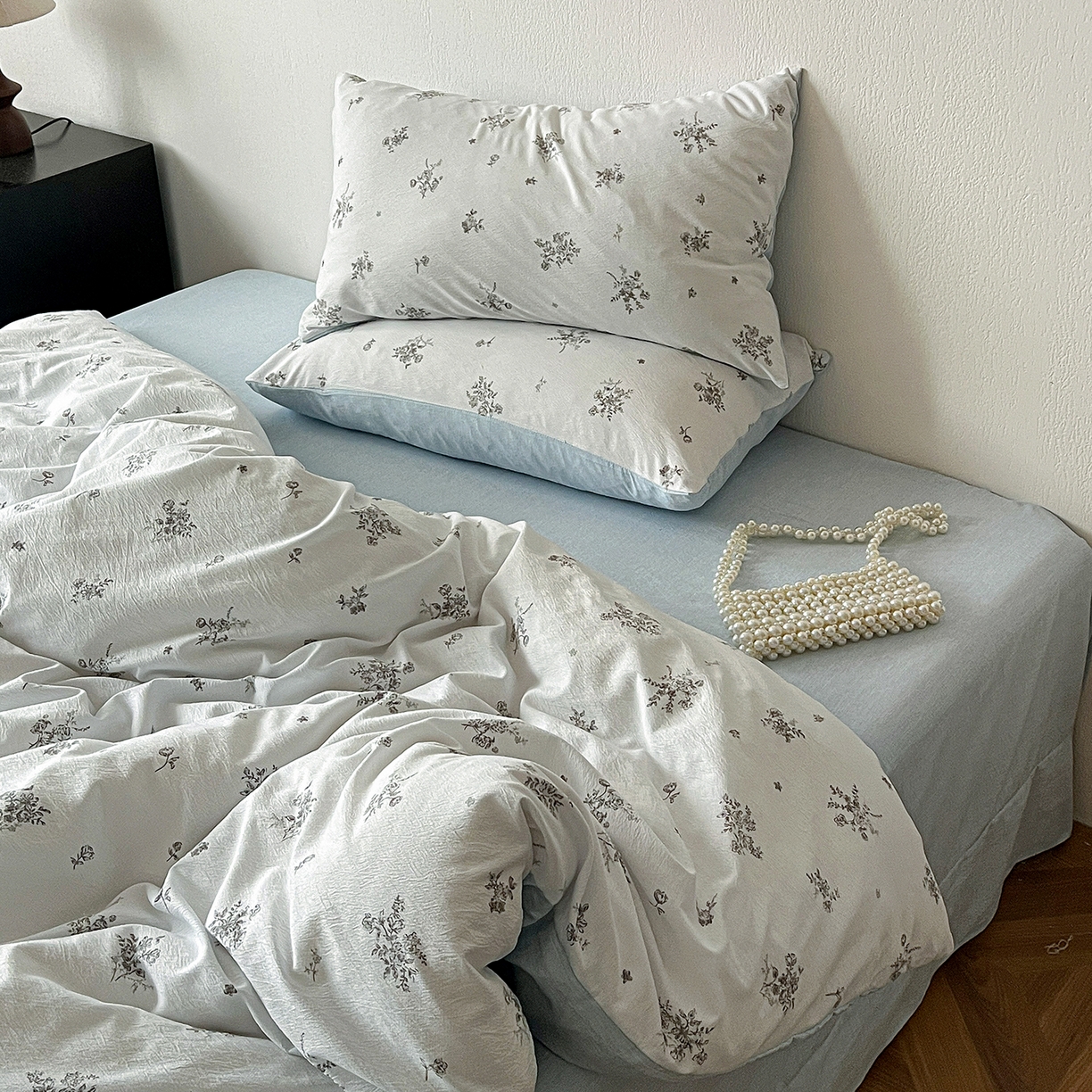 91家纺网 家纺一手货源 找家纺 仟网汇 2026新款高克重加厚色织提花系列四件套小布袋包装 花清梦