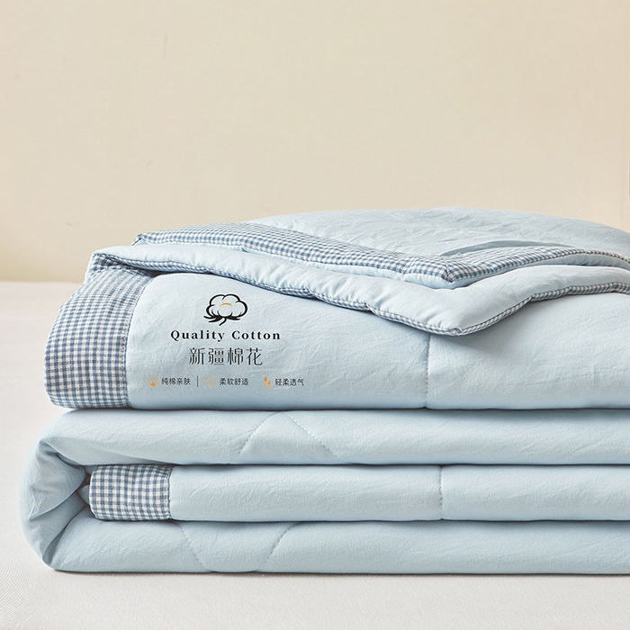 91家纺网 家纺一手货源 找家纺 魅图家纺 2026新款新疆棉花夏被被子被芯新疆棉 湛蓝【提供买家秀】
