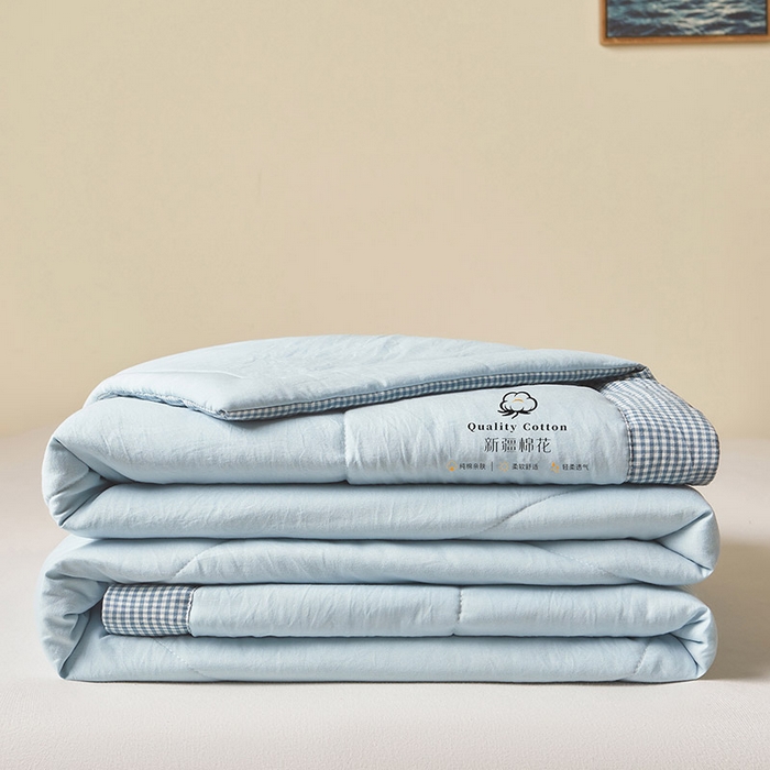 91家纺网 家纺一手货源 找家纺 魅图家纺 2026新款新疆棉花夏被被子被芯新疆棉 湛蓝【提供买家秀】