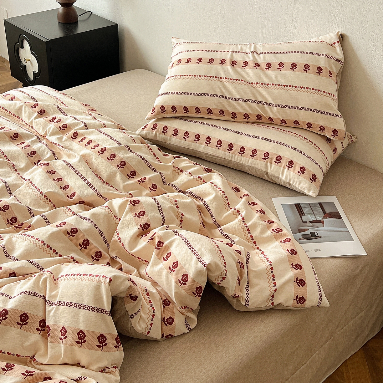 91家纺网 家纺一手货源 找家纺 仟网汇 2026新款高克重加厚色织提花系列四件套小布袋包装 玛奇朵