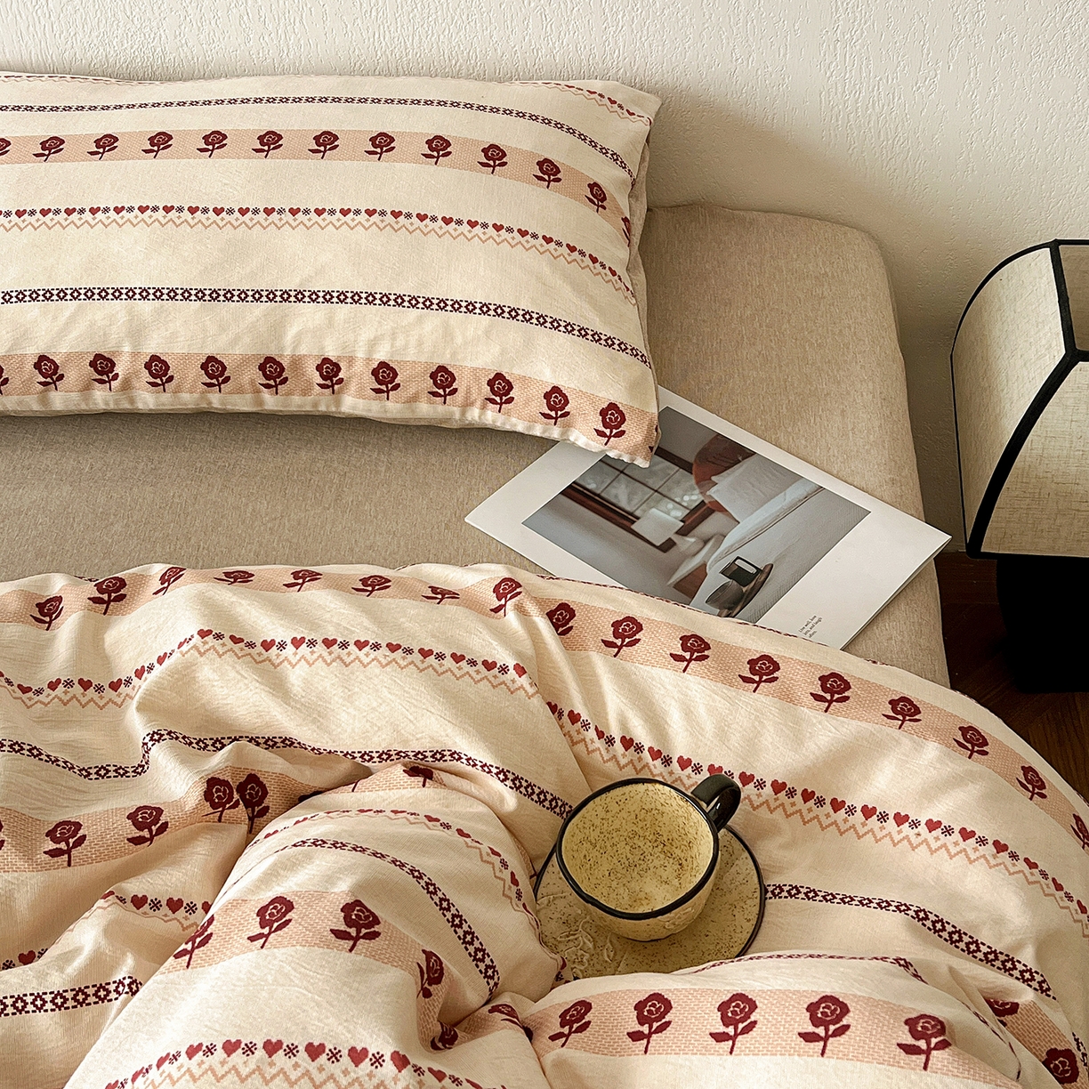 91家纺网 家纺一手货源 找家纺 仟网汇 2026新款高克重加厚色织提花系列四件套小布袋包装 玛奇朵