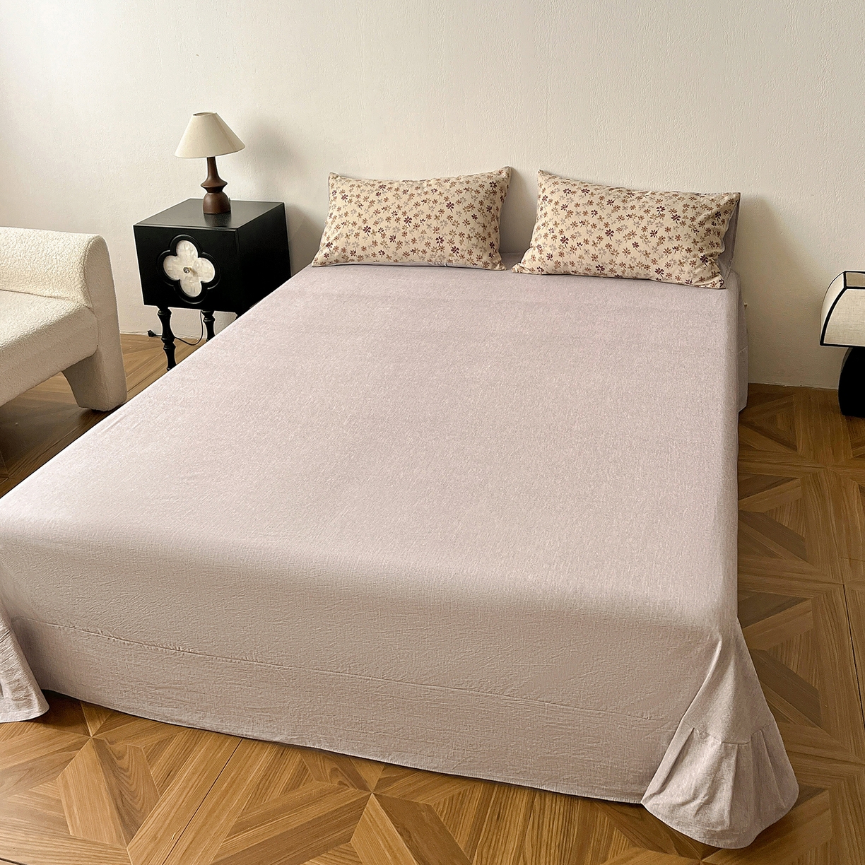 91家纺网 家纺一手货源 找家纺 仟网汇 2026新款高克重加厚色织提花系列四件套小布袋包装 漫秋