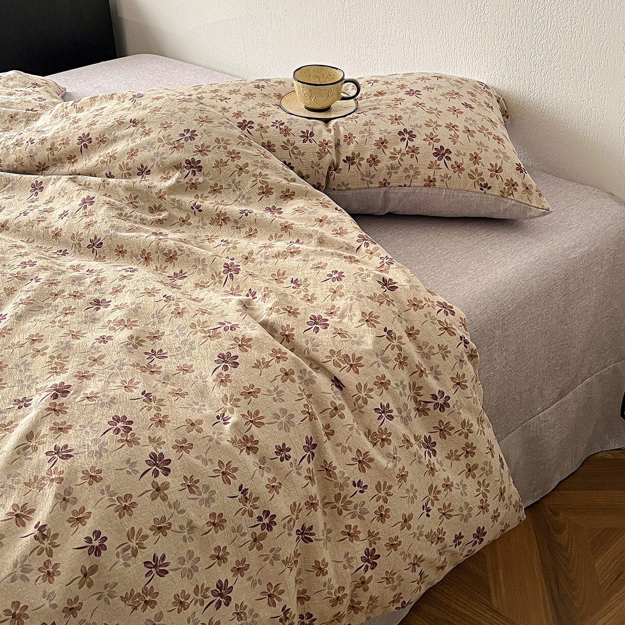 91家纺网 家纺一手货源 找家纺 仟网汇 2026新款高克重加厚色织提花系列四件套小布袋包装 漫秋