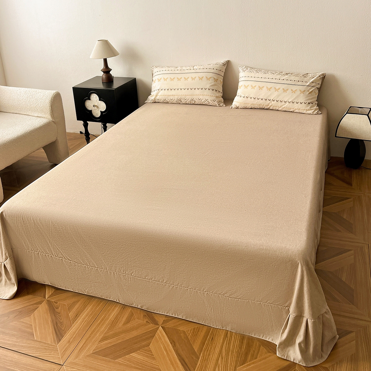 91家纺网 家纺一手货源 找家纺 仟网汇 2026新款高克重加厚色织提花系列四件套小布袋包装 摩洛哥