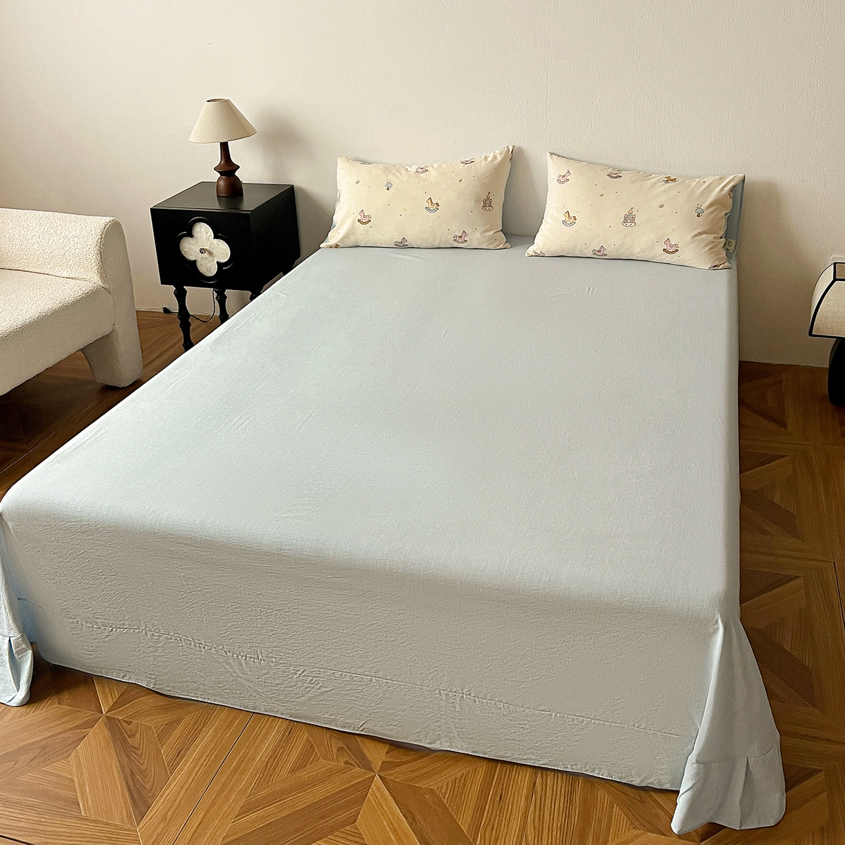 91家纺网 家纺一手货源 找家纺 仟网汇 2026新款高克重加厚色织提花系列四件套小布袋包装 童梦园