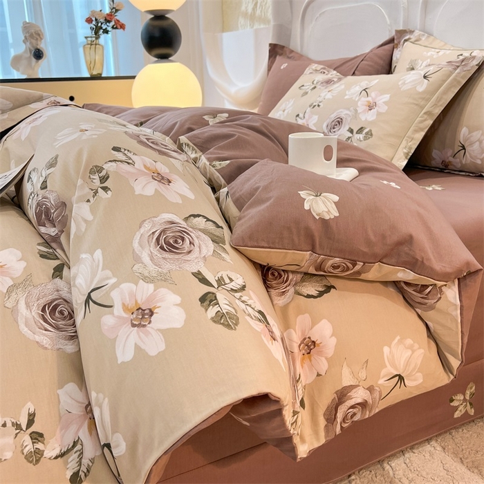 91家纺网 家纺一手货源 找家纺 （总）帛美家纺 2026新款小清新全棉纯棉印花四件套