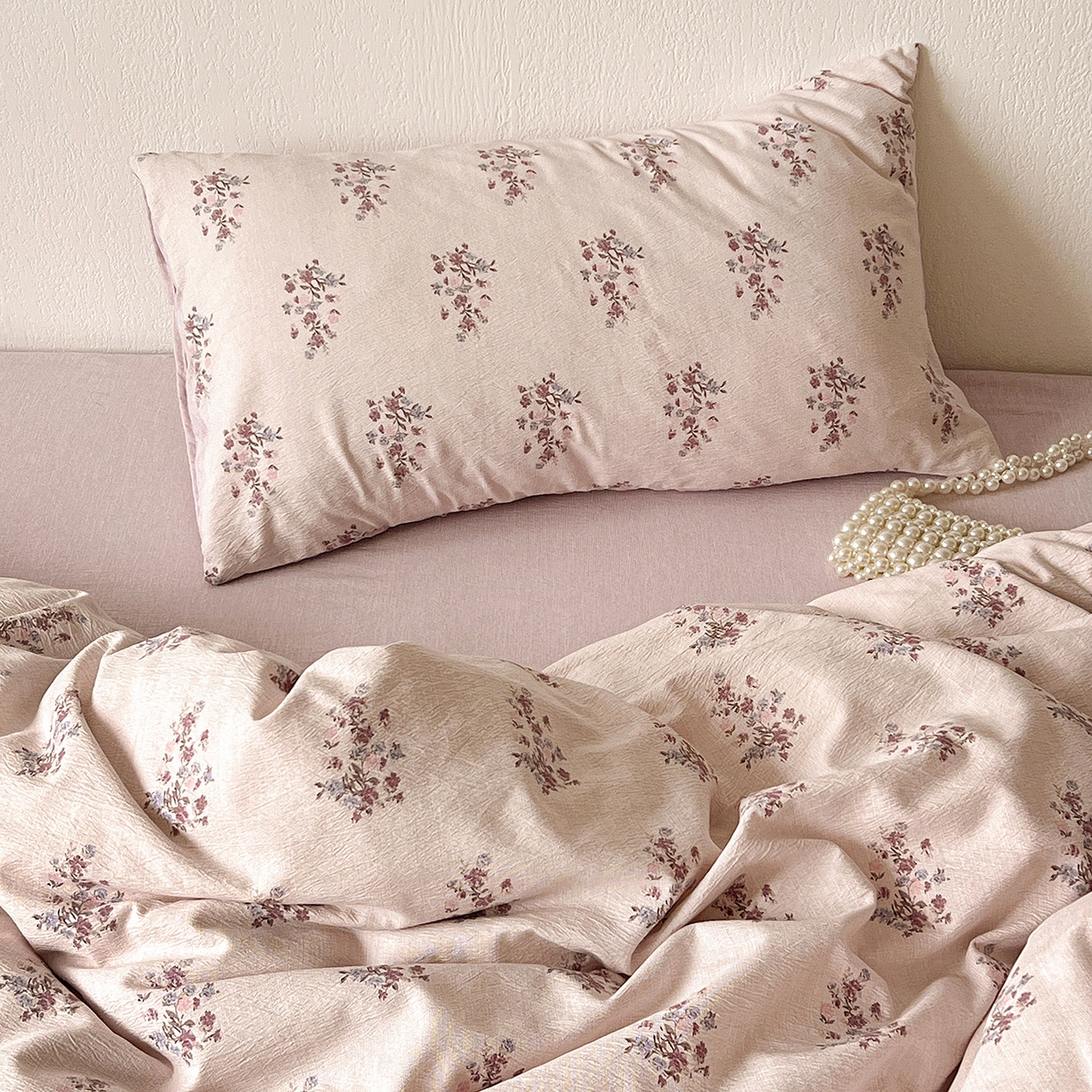 91家纺网 家纺一手货源 找家纺 仟网汇 2026新款高克重加厚色织提花系列四件套小布袋包装 紫薇