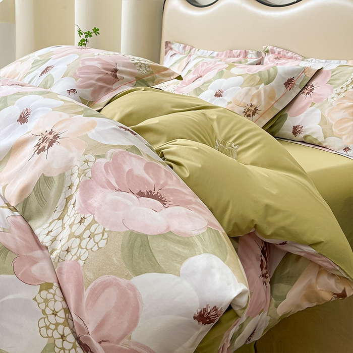 91家纺网 家纺一手货源 找家纺 （总）帛美家纺 2026新款小清新全棉纯棉印花四件套