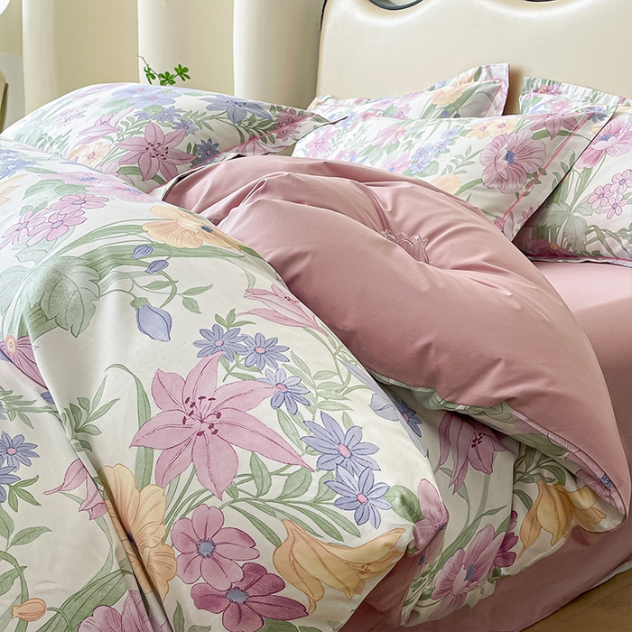 91家纺网 家纺一手货源 找家纺 （总）帛美家纺 2026新款小清新全棉纯棉印花四件套