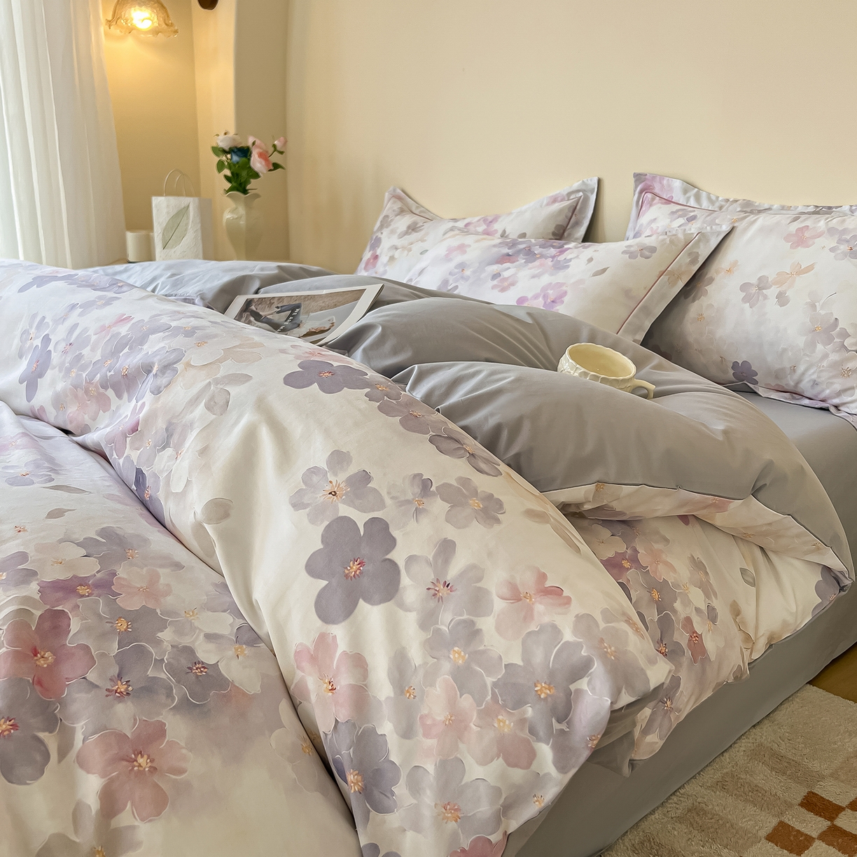 91家纺网 家纺一手货源 找家纺 （总）帛美家纺 2026新款小清新全棉纯棉印花四件套